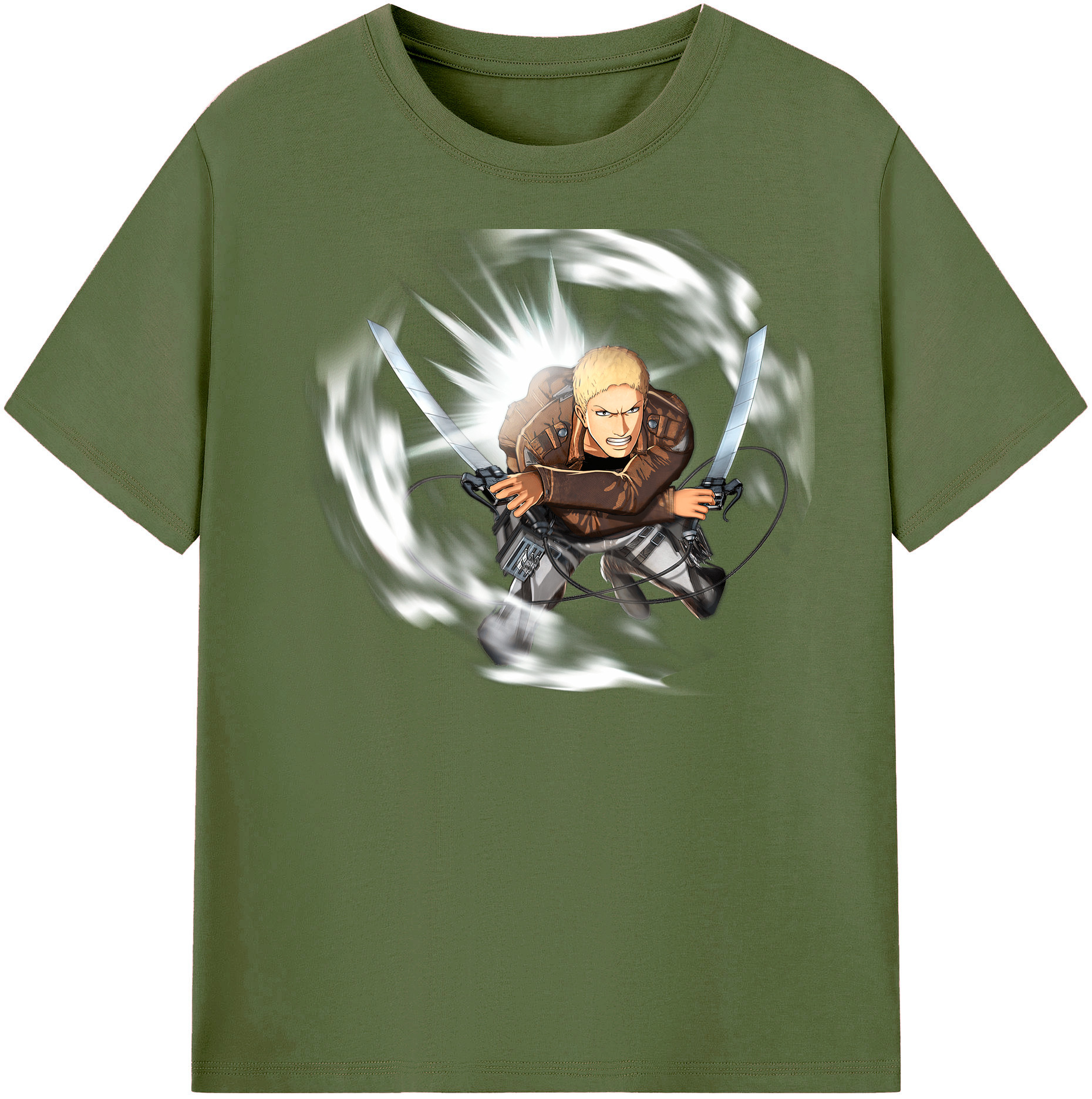 （画像用） 進撃の巨人 ライナー・ブラウン Attack on Titan Reiner Braun 綿100％半袖Tシャツ（フロントプリント）